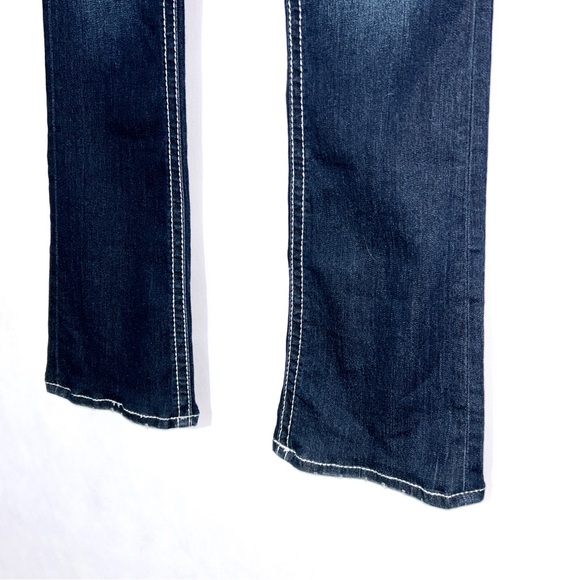 Rock Revival 26 Western Embroidered Betty Dark Wash Easy Bootcut Jeans - Picture 6 of 16